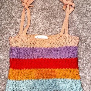 Rainbow Crochet Top